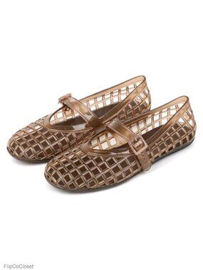 Women's Jelly Mary Jane Ballet Flats Mesh Beach Sandals Slip On